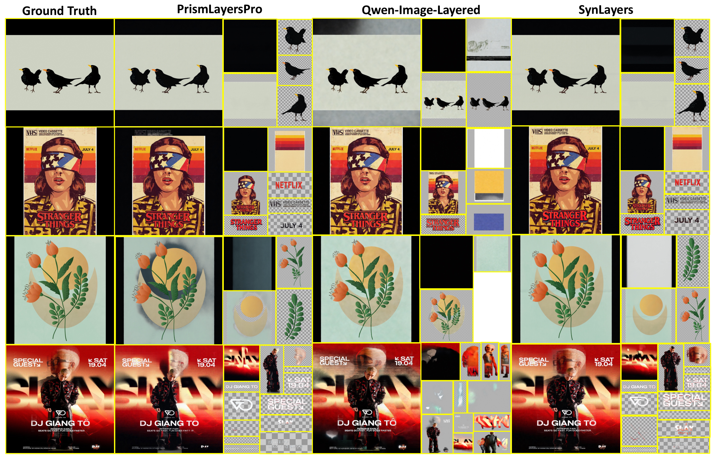 Qualitative comparison on out-of-distribution real-world examples.
